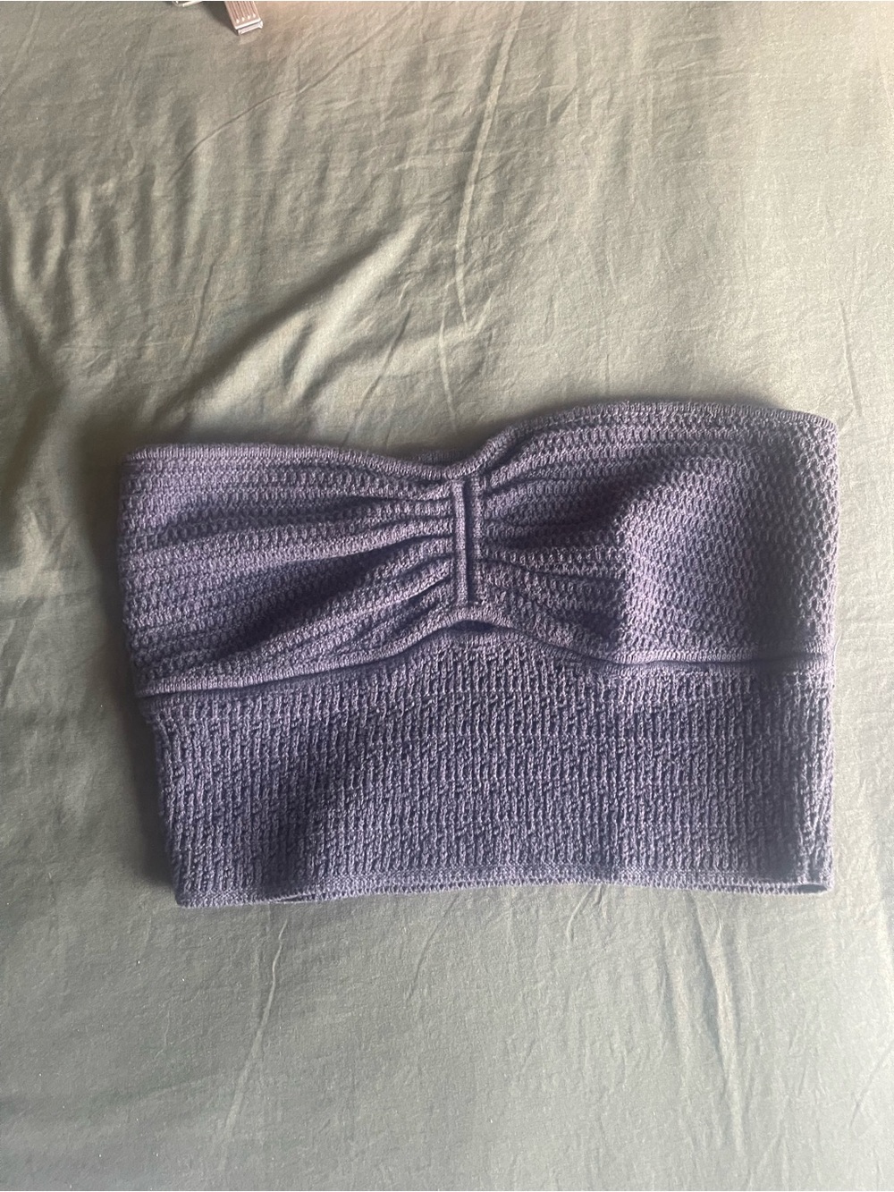 American Eagle Outfitters gray Smocked Strapless Tube Top